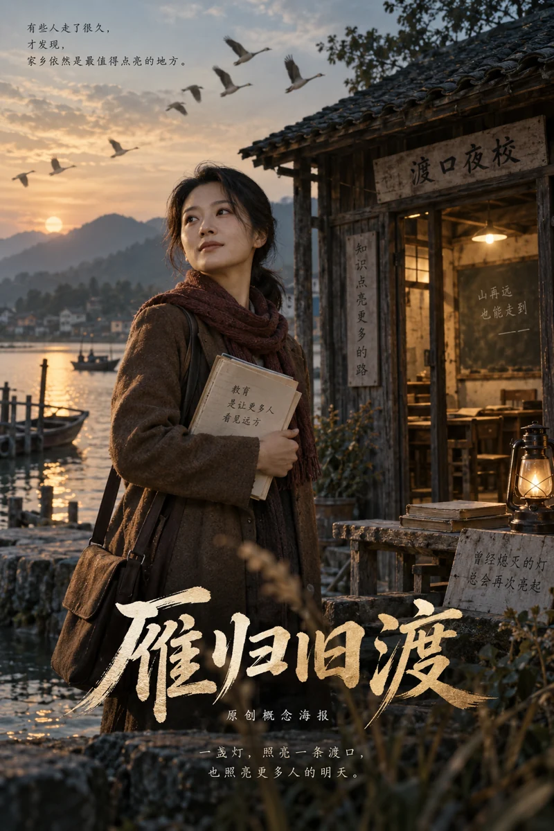 雁归旧渡原创概念海报