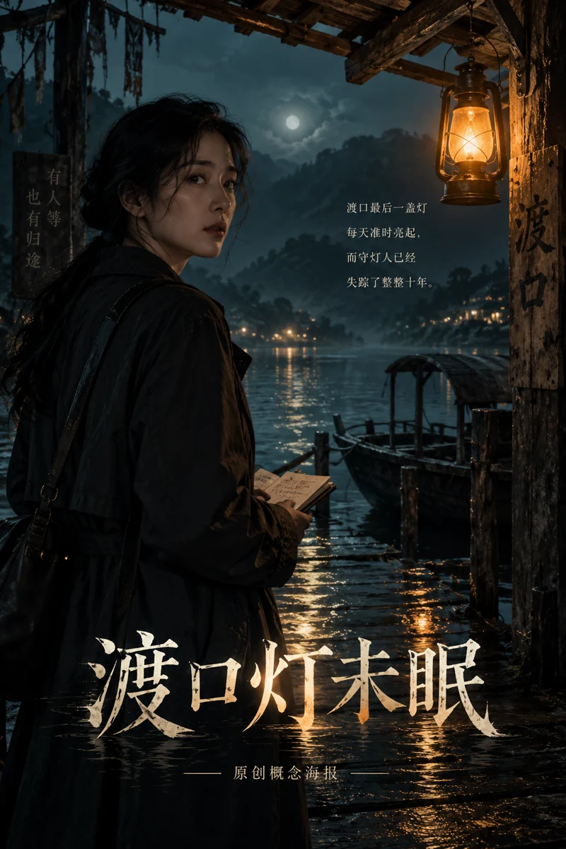 渡口灯未眠原创概念海报